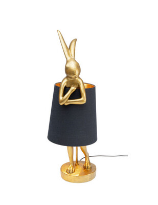 Lampe rabbit noire et dorée 68cm