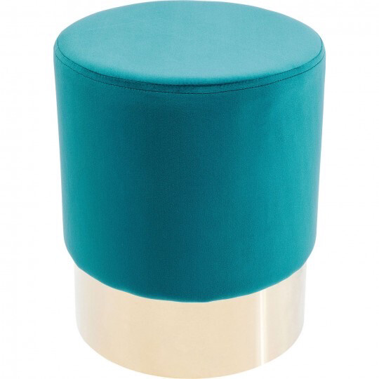 Pouf velours petrol