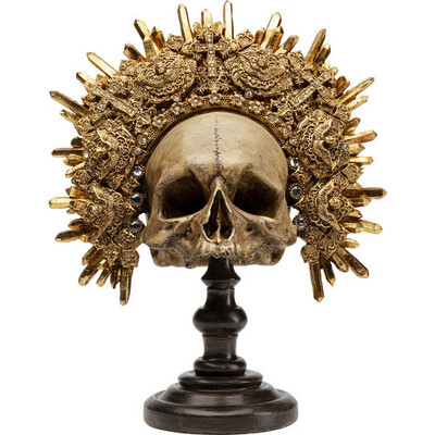 Crâne décoratif doré