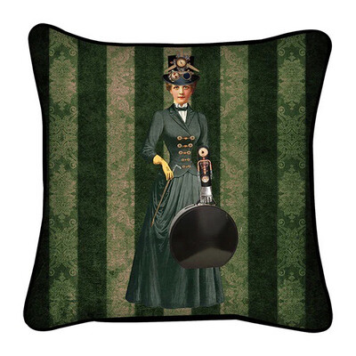 Coussin steampunk woman