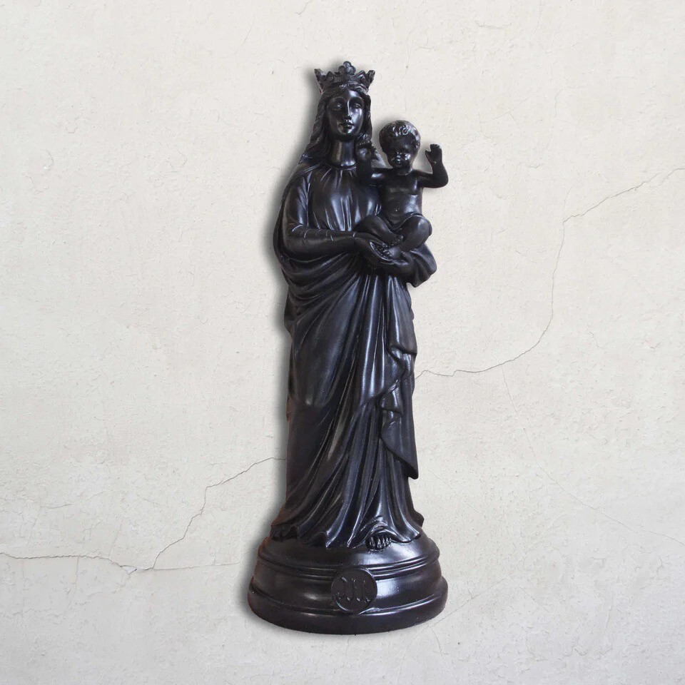 BONNE MÈRE statuette vierge à l’enfant noire