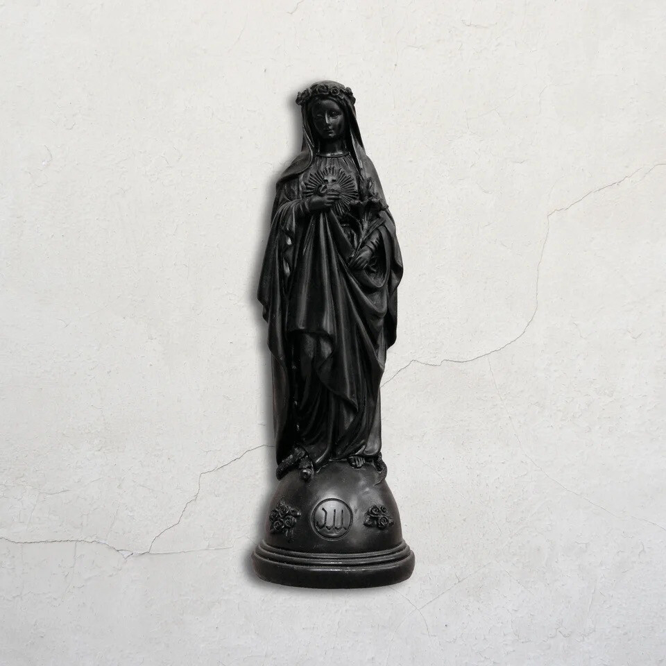 Statuette MARIE AUX FLEURS noire