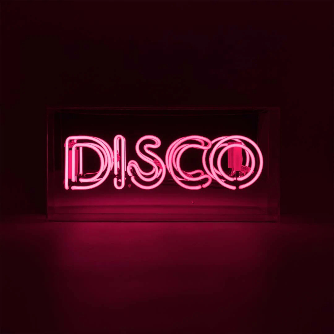 Néon boîte écrin DISCO ROSE