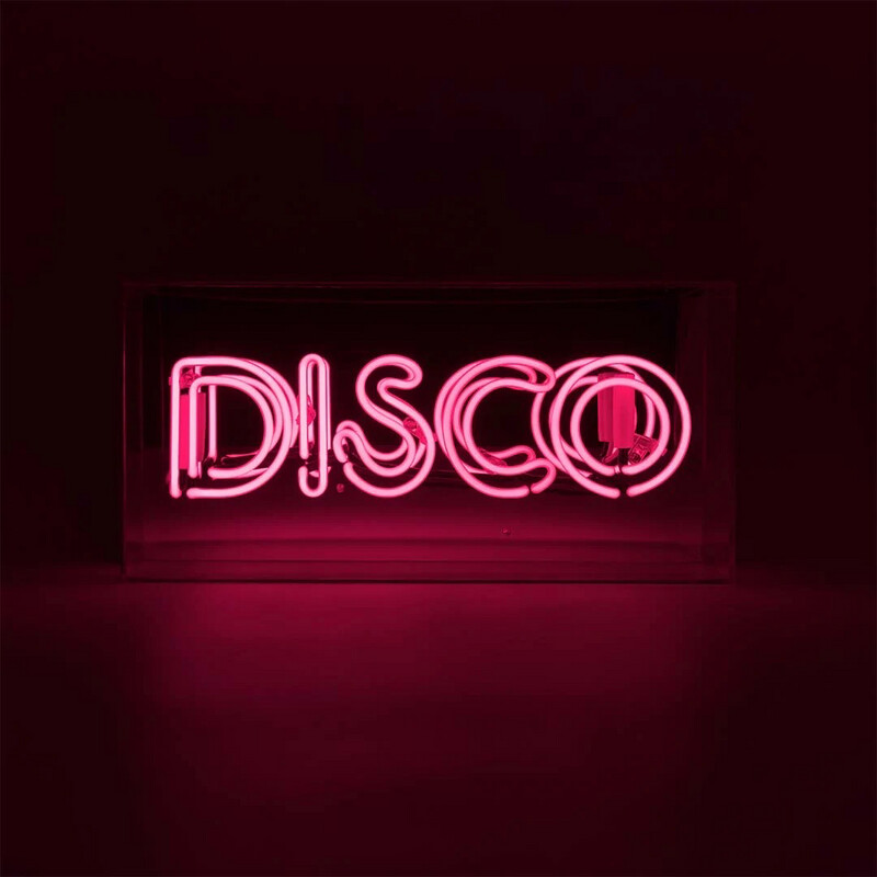 Néon boîte écrin DISCO ROSE