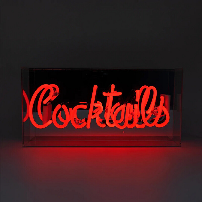 Néon boîte écrin COCKTAILS ROUGE