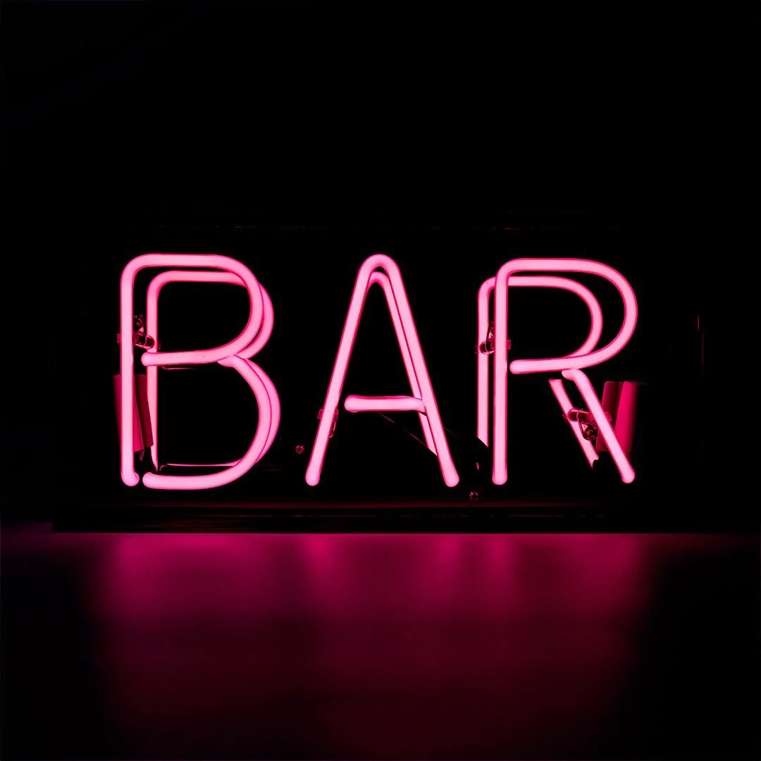 Néon boîte écrin BAR ROSE