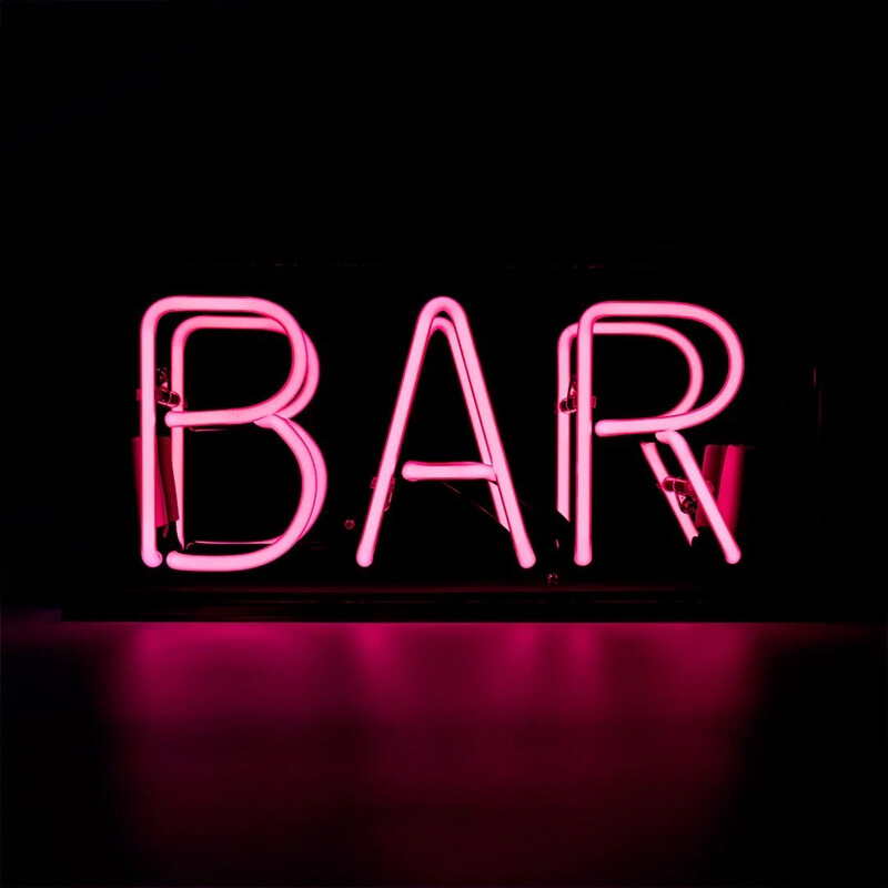 Néon boîte écrin BAR ROSE