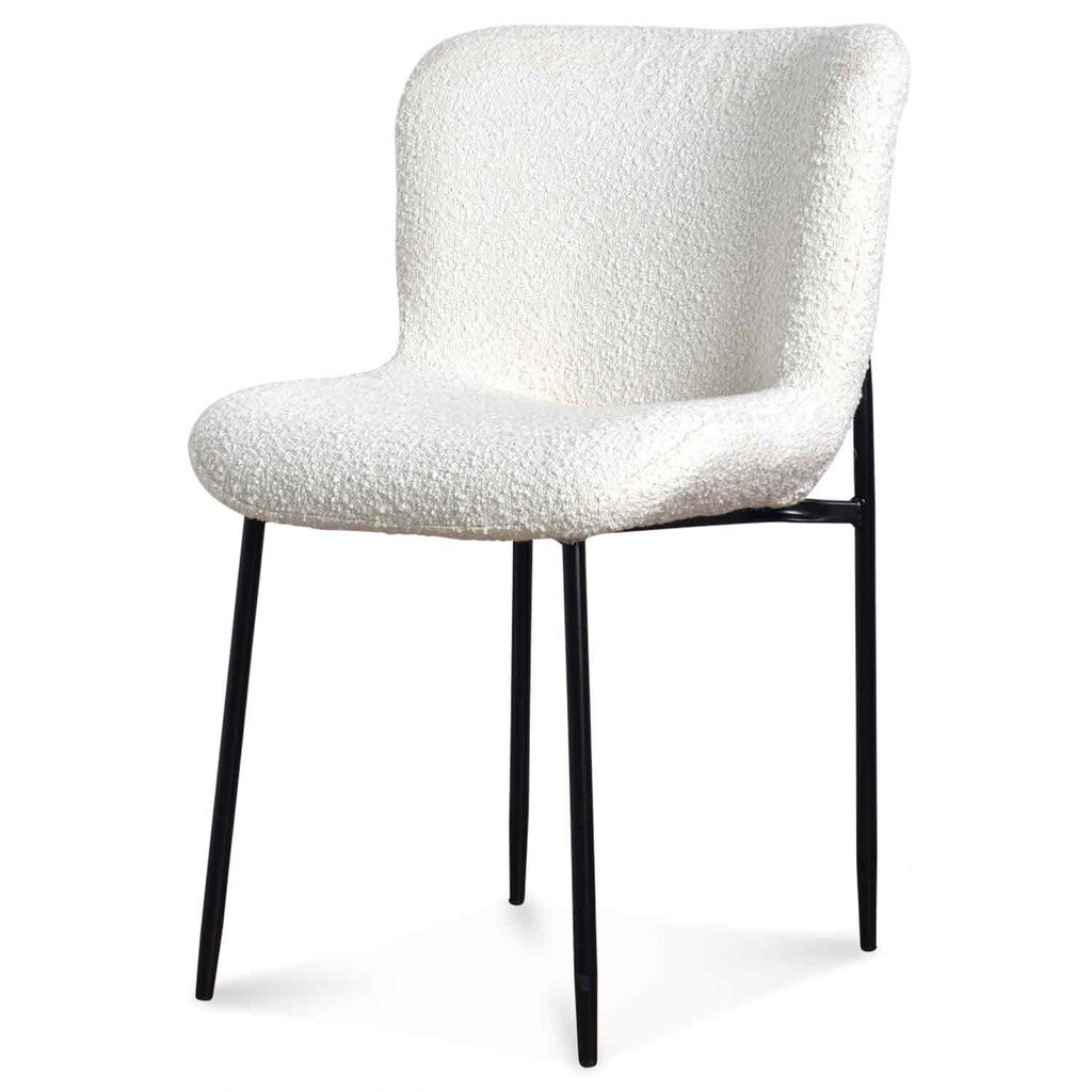 Chaise bouclette pieds noirs