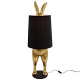 Lampe rabbit doré et noir H. 115cm