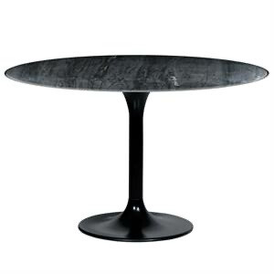 Table plateau marbre noir 120cm