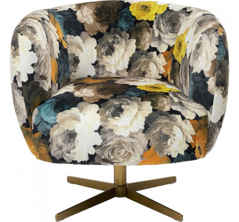 Fauteuil pivotant pivoines