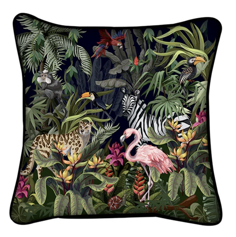Coussin jungle velours 45/45