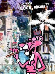 Tableau Pink Panther Muy Loca - verre acrylique