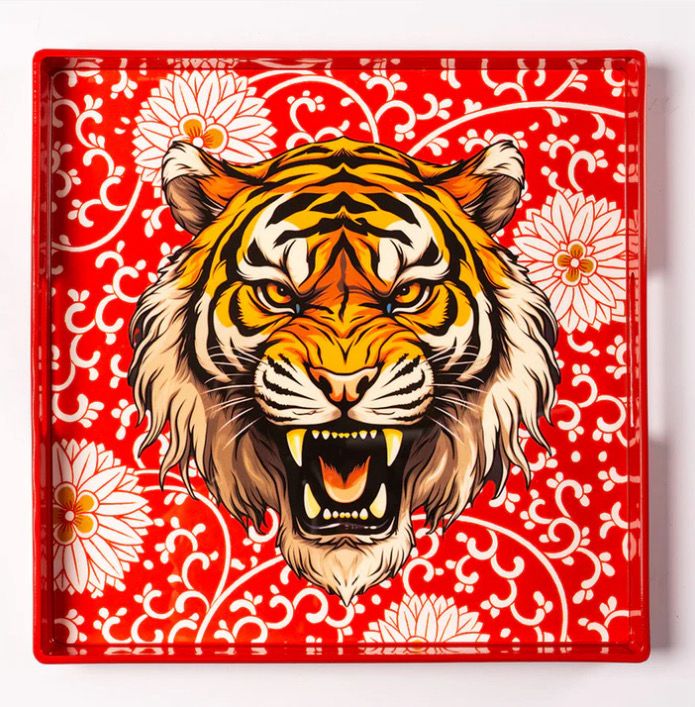 Plateau Red Tiger - 33 x 33 cm