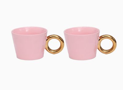 Set de 2 tasses matins calins rose D10,4 H7,8