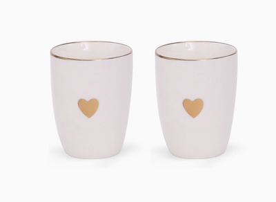 Set de 2 gobelets matins calins blanc D8 H10,3cm