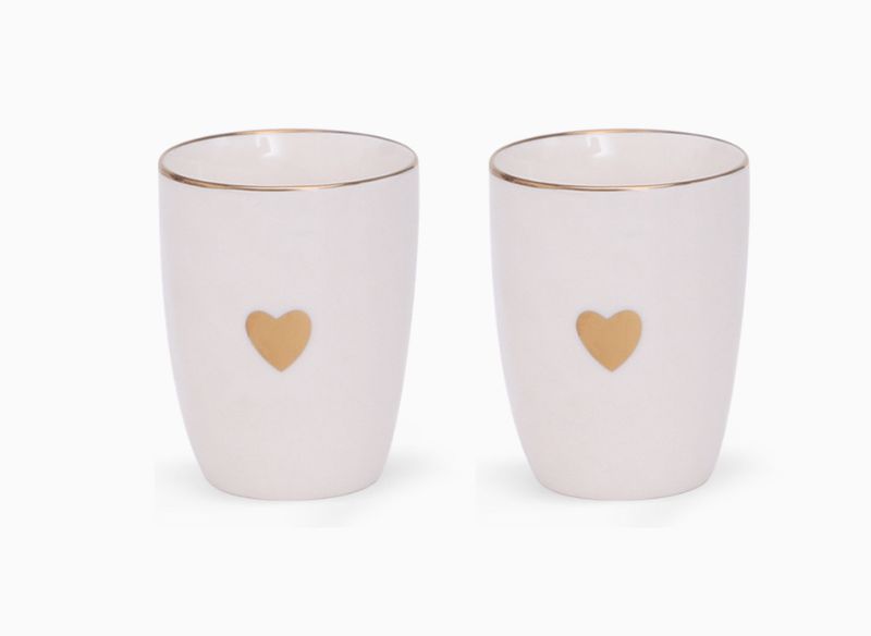 Set de 2 gobelets matins calins blanc D8 H10,3cm