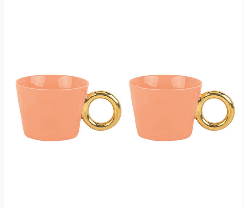Set de 2 tasses matins calins peach D10,4 H7,8