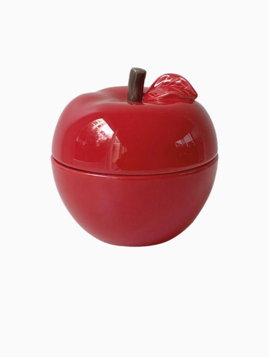 Bougie pom' glow rouge ambre D9,8 H10,2cm