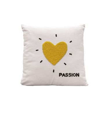 Coussin Influence cœur jaune passion 40x40cm