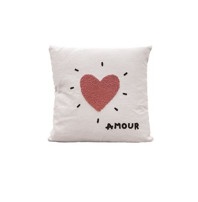 Coussin Influence cœur rose amour 40x40cm