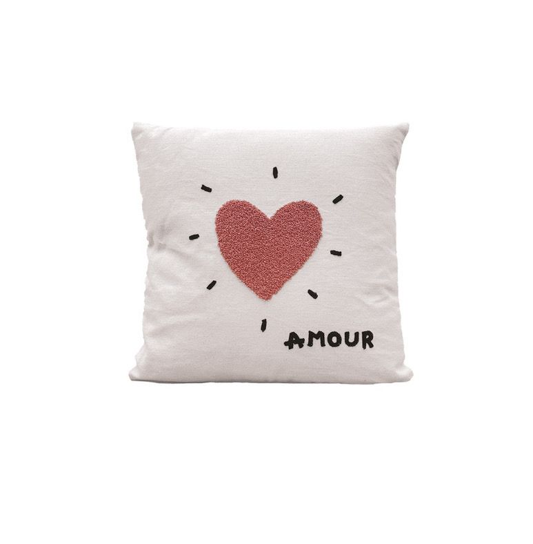 Coussin Influence cœur rose amour 40x40cm