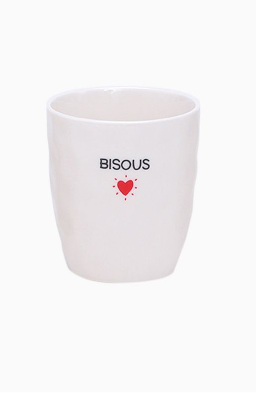 Gobelet message bisous D7,3 H8,2cm