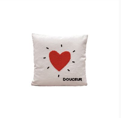 Coussin Influence cœur orange douceur 40x40cm