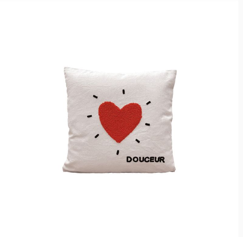 Coussin Influence cœur orange douceur 40x40cm
