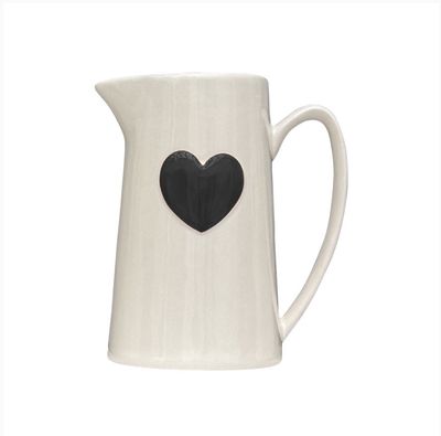 Pichet cœur gm noir L17,8 P12,5 H21,3cm