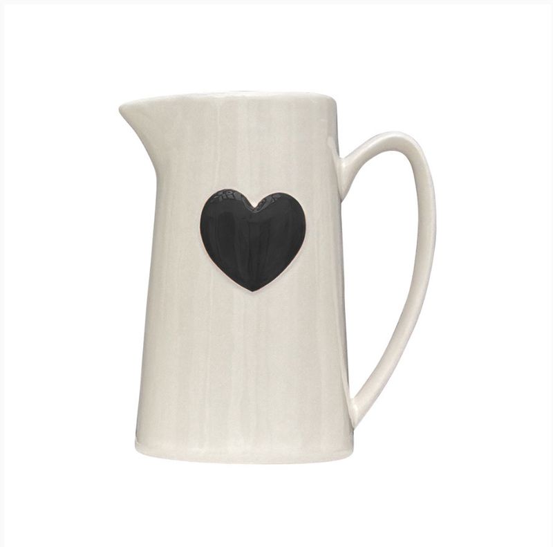 Pichet cœur gm noir L17,8 P12,5 H21,3cm