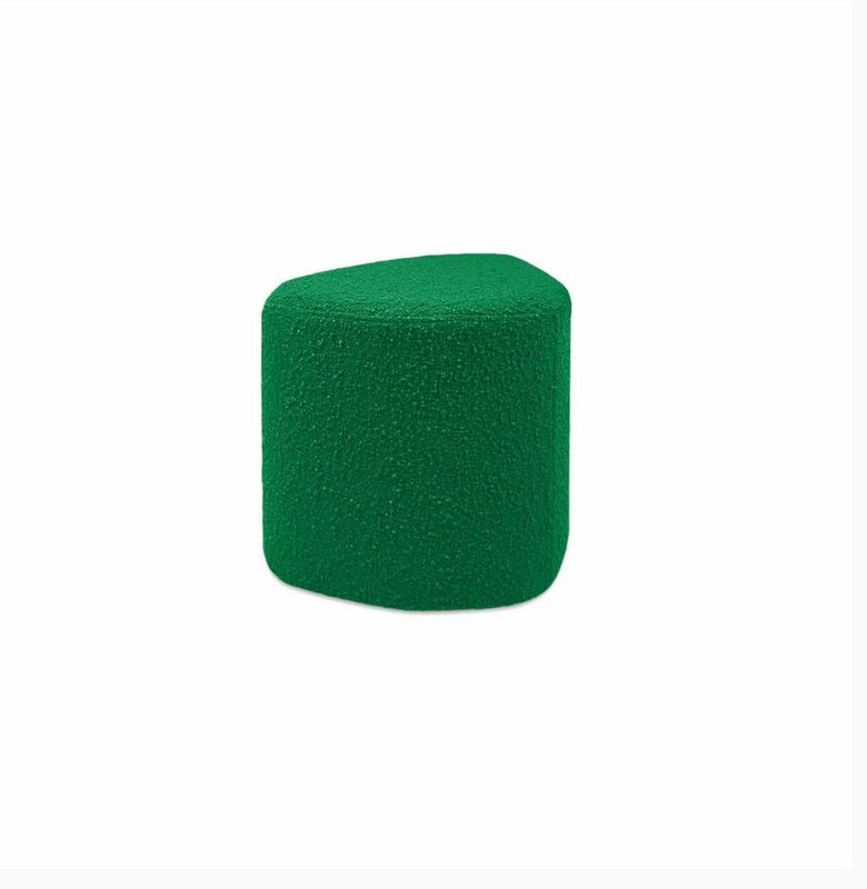 Tabouret Eve tissu bouclette vert feuille L45 P35 H35cm