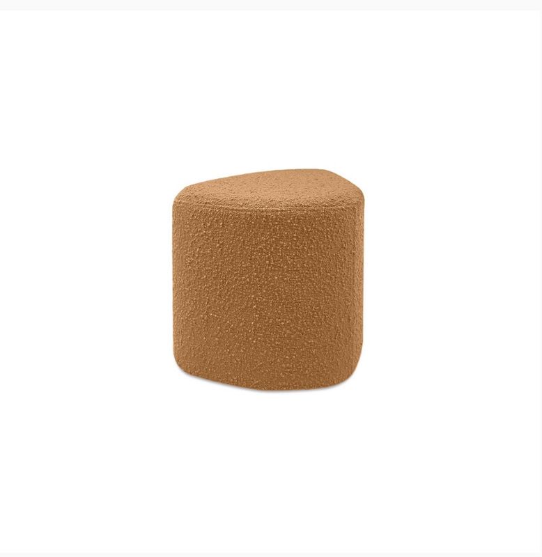 Tabouret Eve tissu bouclette caramel L45 P35 H35cm