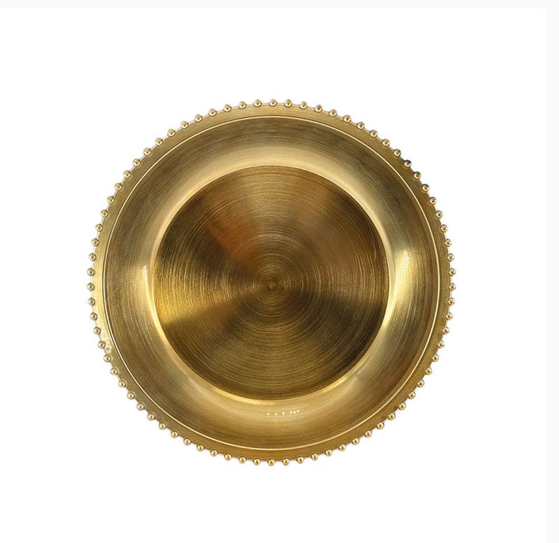 Dessous d'assiette perlé doré D33cm