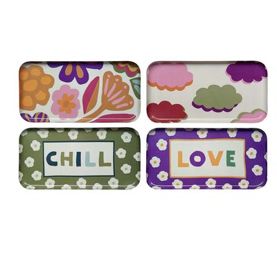 Plateau rectangle Fleur assortie L30 H15cm