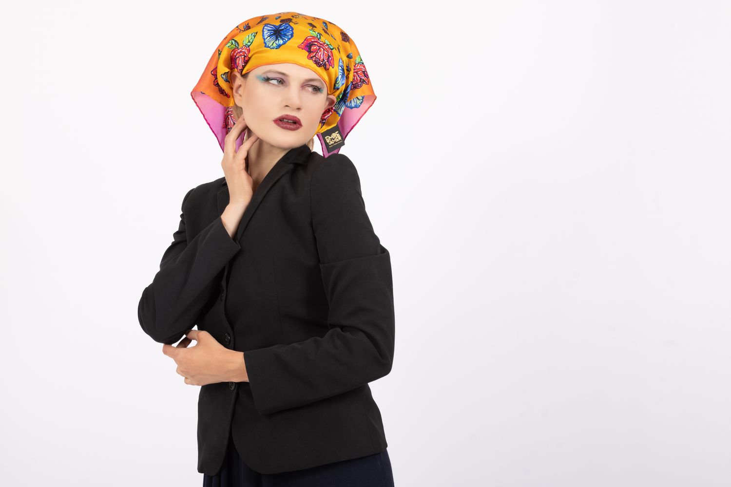 Hand Painted Floral Printed Silk Scarf
