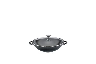 WOK MIT GLASDECKEL, 36 CM SCHWARZ WOK MIT GLASDECKEL, 36 CM SCHWARZ