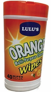 Orange Multi Purpose Wipes 40 Count