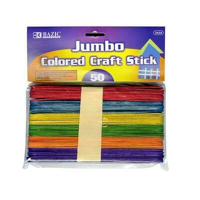 Jumbo Colored Craft Stick 50 count