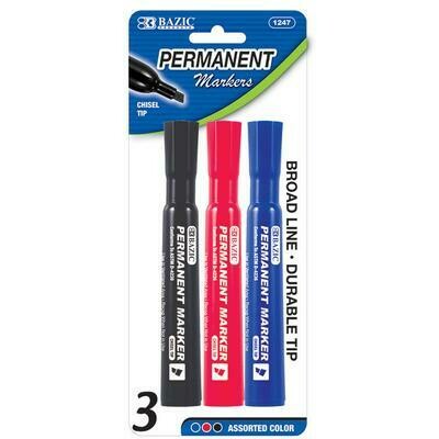 Colored Chisel Tip Permanent Marker