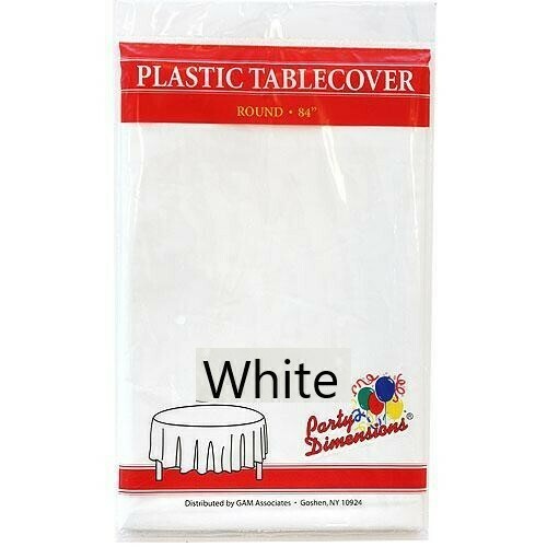 Plastic Tablecloth Round 84" (Assorted Colors)