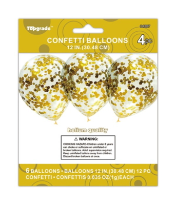 Gold Confetti Latex Balloon