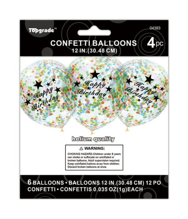 Happy Birthday Multicolored Confetti Latex Balloon