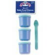 3 Storage Containers with Spoon - Blue