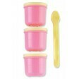 3 Storage Containers with Spoon - Pink