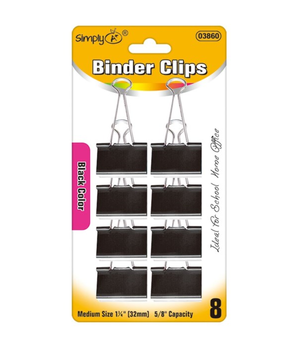 Black Binder Clips (Medium)