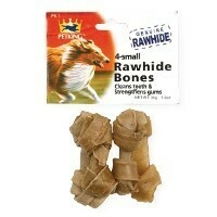 4 Pack Small Rawhide Bones