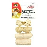 4 Pack Small White Rawhide Bones