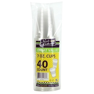 40-7oz. Cups - Clear Plastic