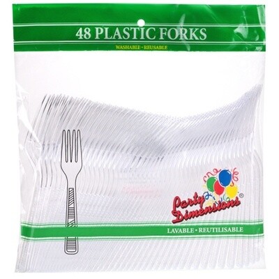48 Plastic Fork - Clear
